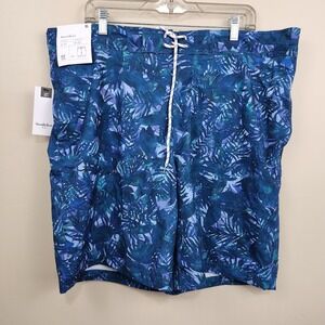 New! GOODFELLOW & CO. Men's Tropical Swim Shorts Trunks Blue  SZ XL Extra Large